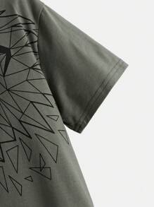 SHEIN Tween Boy Lion Print Tee - Dark Grey - View 5