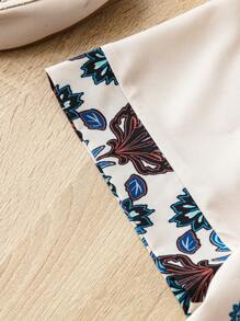 Mulvari Plus Size Casual Retro Print Shirt - Multicolor - View 4