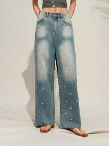 Arave 女士休闲牛仔裤，夏季时尚 - 藍色 - 查看 7