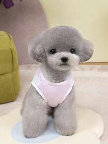 PETSIN Lightweight Breathable Mesh Pet Vest Top With Dada Gou Pattern, Suitable For Cats And Dogs In Spring And Summer, Casual Sports Style - Pink - View 4