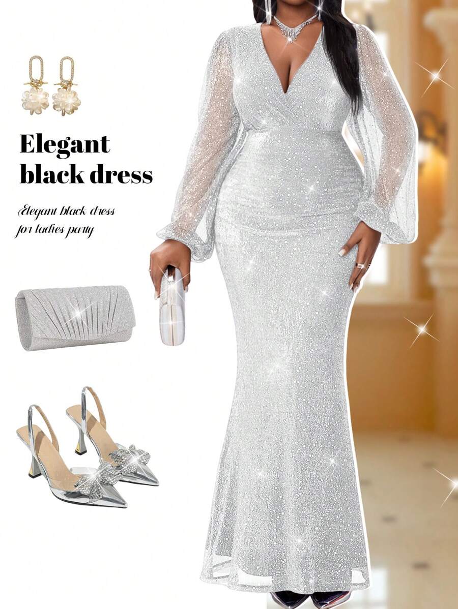 Fleurora Váy đi làm thanh lịch màu tím cỡ lớn cho nữ, Váy dạ hội dài trang trọng mùa thu Trang phục mùa thu cho nữ Váy mùa thu Trang phục đi chơi Váy dạ hội Trang phục hòa nhạc cho nữ Váy năm mới Váy cỡ lớn Váy dự tiệc Maxi Váy dự tiệc cưới Váy dài tay cho nữ, Ngày lễ tình nhân - trắng - Xem 1