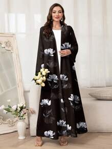 Al Najma Women's Simple Elegant Arabic Abaya, Suitable For Summer, Modest Robe - Black - View 1
