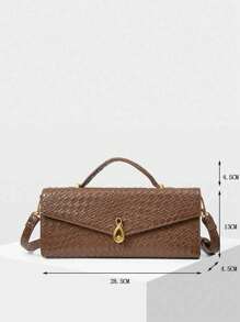 MOTF PREMIUM 1PC WOMEN'S FASHIONABLE VERSATILE MINIMALIST CASUAL CLUTCH BAG - Coffee Brown - View 5