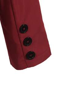 SHEIN Conjunto de 2 piezas para niños pequeños: 1 pieza blazer de ajuste holgado de unicolor con bolsillo y botones de contraste, 1 pieza pantalón de ajuste relajado de cintura elástica de unicolor. Este conjunto de traje de manga larga de unicolor en estilo empresarial muestra un diseño elegante, minimalista y generoso, adecuado para fiestas de cumpleaños, eventos nocturnos, bodas, bautizos, vuelta al colegio y festivales.