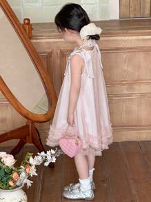 Dazy Kids Young Girl Round Neck Sleeveless Ruched Casual Dress,Back To School Clothes