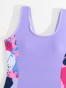 SHEIN Tween Girl' Swimwear/One-Piece/Printed/2pcs Set - Multicolor - View 3