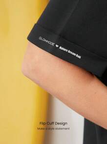 GLOWMODE X Nature Dream Bali Pima Cotton Comfy Oversized Embroidered Logo Tee T-Shirt Daily Casual Wear - Black - View 3
