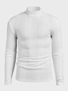 Manfinity VCAY Conjunto de 3 camisetas de manga larga de cuello redondo de corte slim casual para hombre, adecuado para otoño