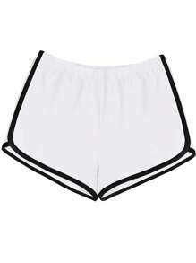 INAWLY Women's Casual Versatile Contrast Trim Shorts, For Gym - Multicolor - View 3