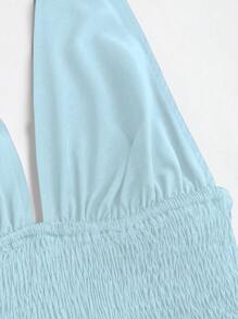 Sweetra 1 chiếc váy midi hở lưng màu trơn thanh lịch, thắt eo Y2K, trang phục dự tiệc Giáng sinh - Màu xanh lam - Xem 4