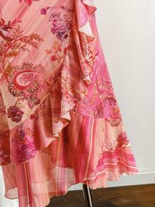 Soleia 全新针织花卉荷叶边长款 A 字裙 - 彩色 - 查看 5