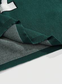 ROMWE MEN Prep Men's Jersey Digital Pattern Round Neck Sleeveless Basketball Sport Knit Top