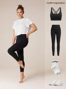 GLOWMODE Modal Oversized Short Sleeve Tee With Keyhole Back Low Impact Yoga Daily Casual