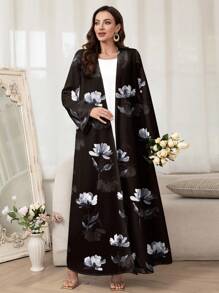 Al Najma Women's Simple Elegant Arabic Abaya, Suitable For Summer, Modest Robe - Black - View 6