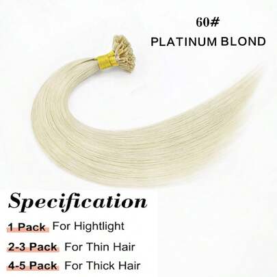 U Tip Hair Extension Human Hair Nail U Tip Hair For Women 16-20" Pre Bonded Hair Extensions 50g Keratin Tip Hair Halloween Costumes