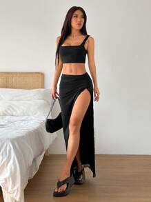 SHEIN EZwear 女式裙子 - 黑色 - 查看 6