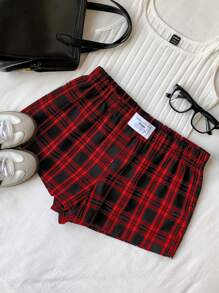 Comfortcana 女士宽松字母印花休闲短裤 - 紅色 - 查看 6