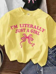 SHEIN 3pcs Young Girl Casual Simple Round Neck Short Sleeve T-Shirt, Suitable For Summer, School, Campus, College - Multicolor - View 5