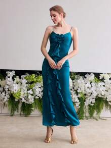 MOTF PREMIUM VÁY HOA STEREO BIAS CUE SILK - Màu xanh lam - Xem 4