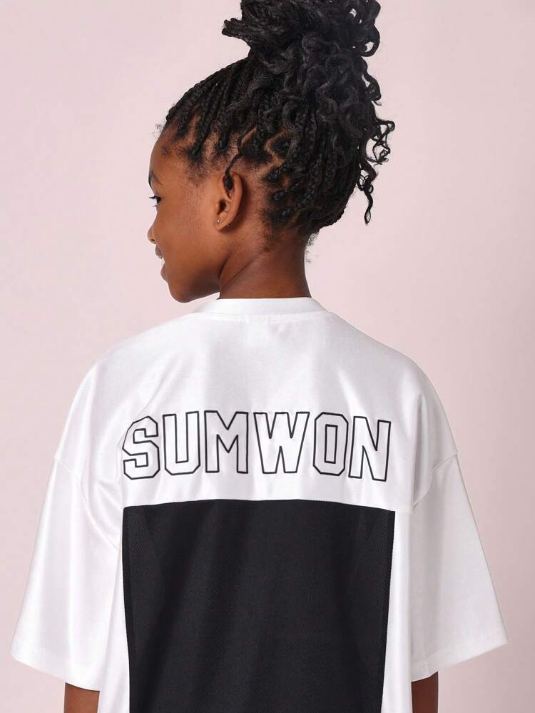 Übergroßes T-Shirt mit NY-Logo und rosa Schleife