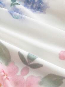 SHEIN MOD 大码女式花卉印花连衣裙，浪漫度假风格，约会女士连衣裙复活节女士复活节连衣裙女士长裙女士连衣裙花卉春季婚礼连衣裙挤奶女工连衣裙