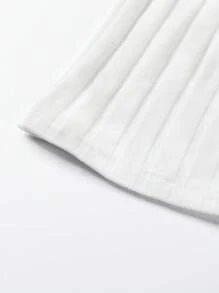 SHEIN EZwear 2 piezas Top de tirantes unicolor tejido de canalé - Blanco y Negro - Ver 7