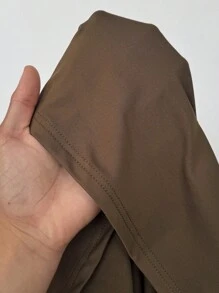 Celure 大码女式无袖聚拢修身弹力吊带背心 - 棕色 - 查看 7