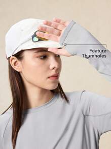 OutZeal SunProof UPF50+ Sun Protection Ruched Back Design Long Sleeve Tee Women Workout Top - Grey - View 4