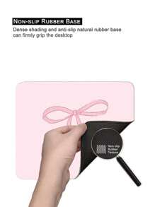 ROMWE Kawaii Cartoon Bow Non-Slip Waterproof Thick Mouse Pad 919979 - Pink - View 5