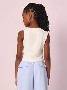 SUMWON Top sin mangas esencial para niñas preadolescentes, con espalda de tirantes, para baile, entrenamiento y actividades atléticas, capa básica de verano, ropa deportiva informal y gimnasio