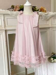 Dazy Kids Young Girl Round Neck Sleeveless Ruched Casual Dress,Back To School Clothes