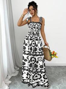 Calvaya Women's Digital Print Long Camisole Dress