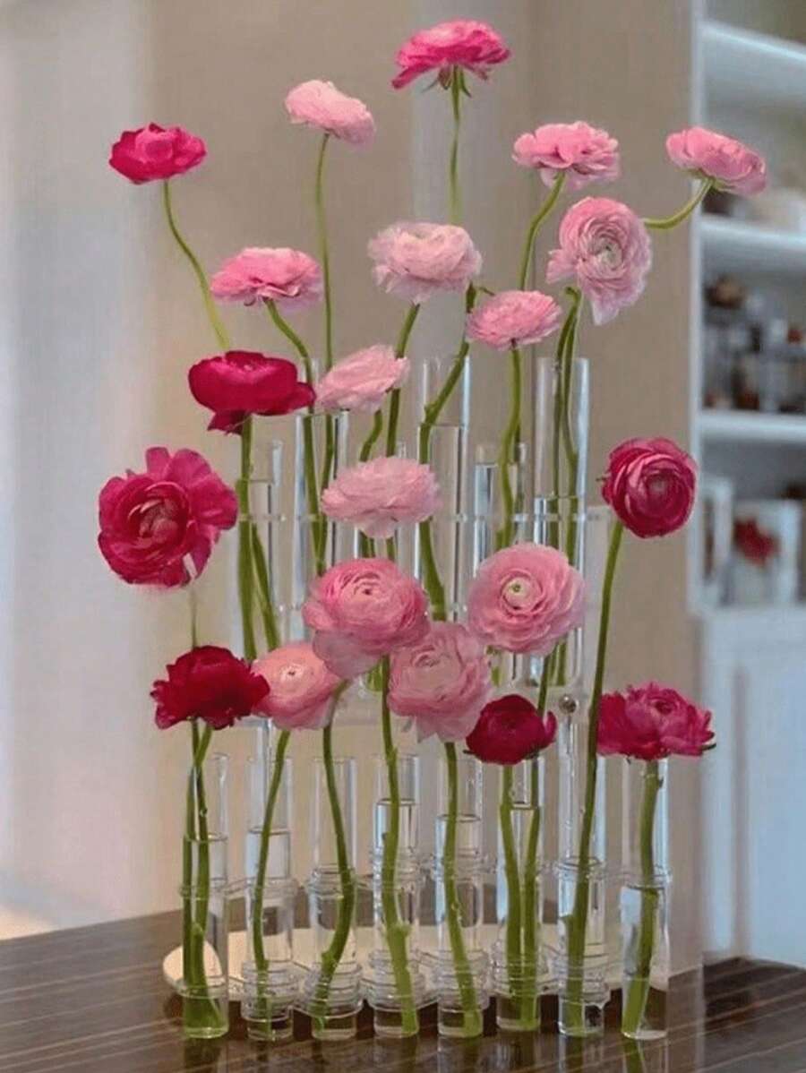 1set Transparent Home Glass Tube Vase, Hydroponic Planter, Flower Arrangement, Home Decor, Festival Gift,Home Decor,Flower Vase,Centerpiece,Table Decor,Room Decor , Ramadan Decor, Home Decor, Bathroom Decorroom Decor , Ramadan Decor, Home Decor, Bathroom Decor,Room Decor , Ramadan Decor, Home Decor, Bathroom Decor Back To School School Supplies - Clear - View 1