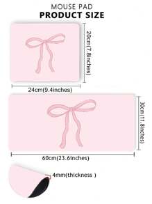 ROMWE Kawaii Cartoon Bow Non-Slip Waterproof Thick Mouse Pad 919979 - Pink - View 3