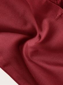 SHEIN ICON Women's Solid Color Spaghetti Strap Simple Fashion Spaghetti Strap, Suitable For Summer - Burgundy - View 3
