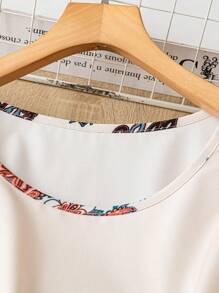 Mulvari Plus Size Casual Retro Print Shirt - Multicolor - View 5