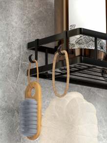 1pc Bathroom Shelf, Punch-Free Or Punch Wall Hanging Corner Shelf,Kitchen Toilet Storage Shelf, Home Organization And Storage Supplies, Kitchen Accessories, Bathroom Accessories