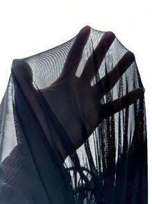 MaterniChic 2pcs/Set Maternity Off Shoulder Crop Top & Ruched Skirt Set Baby Shower Summer Outfits - Black - View 7