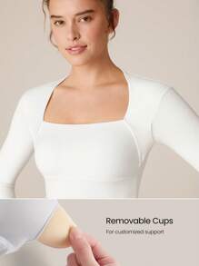 GLOWMODE 女生運動t恤和背心 - 奶油白 - 查看 3