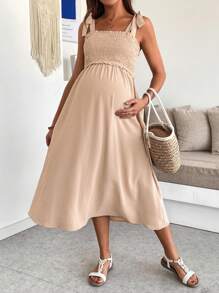 SHEIN Maternity Solid Color Simple Fashion Strappy Summer Nursing Wear
