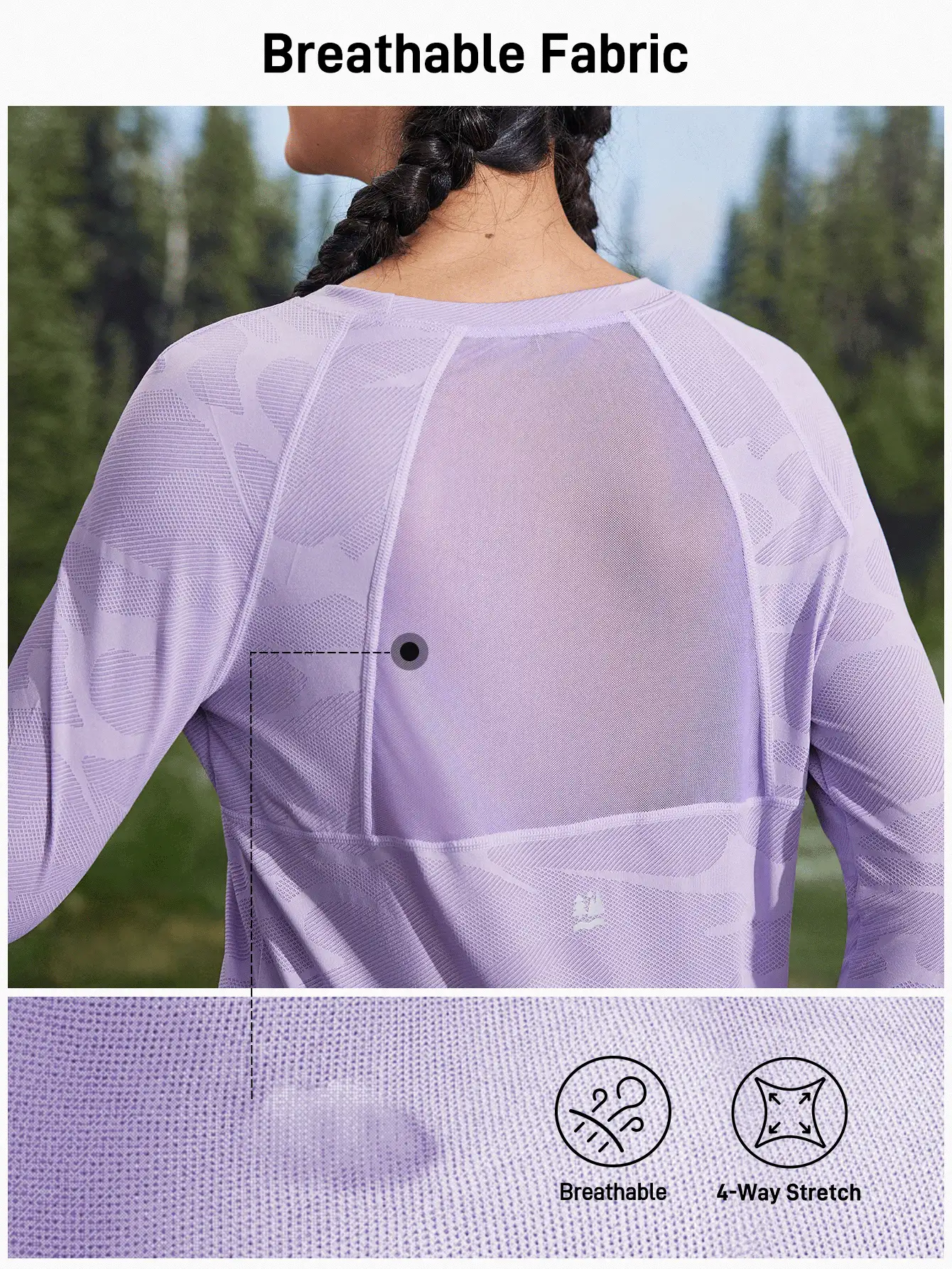 In My Nature Damska koszulka do jogi, pilatesu, fitnessu sportowego, biegania, treningu, z elastycznej, oddychającej siateczki, z krótkim rękawem, fioletowa, letnia