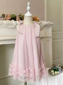 Dazy Kids Young Girl Round Neck Sleeveless Ruched Casual Dress,Back To School Clothes