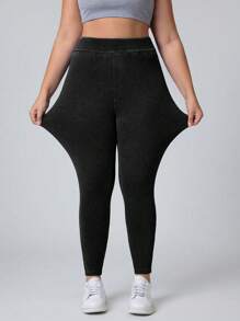 Flexra Plus Size Stretch Slim Fit Stretchy Knit Casual Jeans - Black - View 7