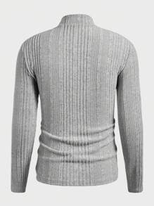 Manfinity VCAY Conjunto de 3 camisetas de manga larga de cuello redondo de corte slim casual para hombre, adecuado para otoño