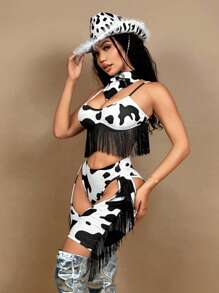 SHEIN SXY 2pcs Women's Spaghetti Strap Sleeveless Crop Top And Hollow Out Sexy Long Pants, Women Clothing Work,,Club Outfits Women Sexy,Western Wear Women,Concert Outfit Women,Rave, Festival,Rodeo Outfit,Summer Sets