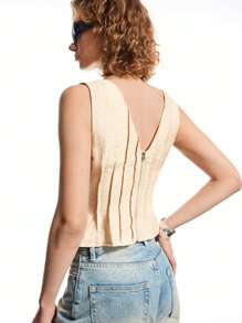 LYSMO 2025 Neuankömmling Sommer Ärmellose Bluse - Khaki - Übersicht 2