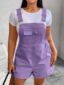 SHEIN MOOSTA Salopette casual di colore solido, taglia grande, estiva