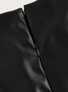 SHEIN Essnce Vestido elegante para mujer de talla grande, vestido sexy, falda de PU, vestido, atuendos de verano para mujer, vestidos de primavera para mujer, vestidos elegantes para mujer, vestidos de cumpleaños elegantes para mujer, atuendo para rave