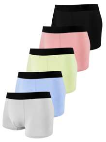 Conjunto de 5 calzoncillos tipo bóxer para adolescentes masculinos - Multicolor - Ver 4