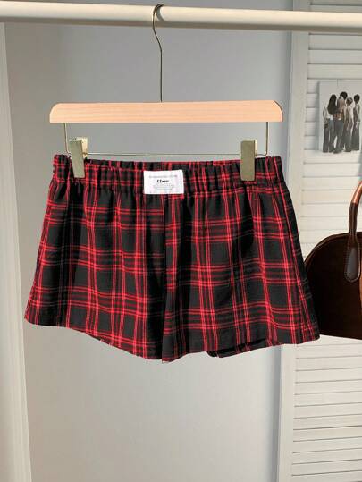 Comfortcana Women's Loose Letter Print Patch Casual Shorts Christmas